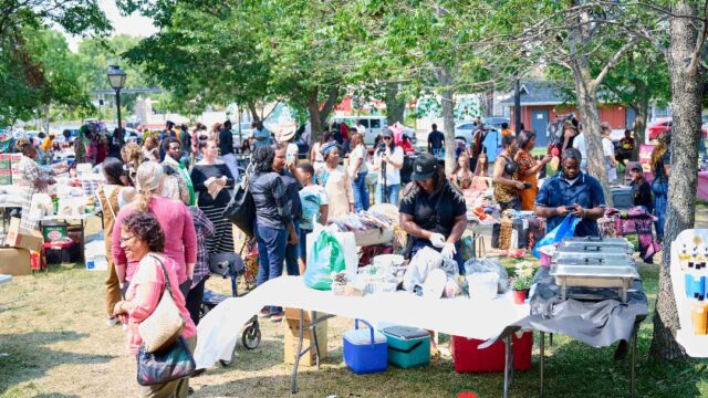 Participants at the Naija Market Day, in Brandon, Manitoba, Canada.