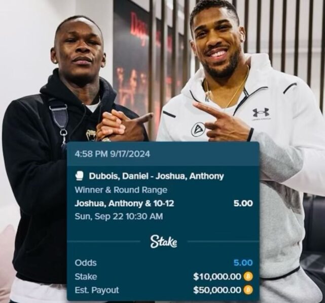 Adesanya Bets $10K on Joshua to Defeat Dubois in Heavyweight Clash 