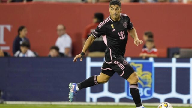 Luis Suarez scored twice for Inter Miami in their 4-1 MLS win at Chicago Fire on Saturday. © Patrick McDermott / GETTY IMAGES NORTH AMERICA/AFP