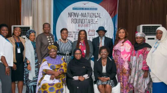 A section of speakers and participants at the 2nd NFNV Nigeria National Roundtable on Women Leadership and Financial Inclusion (WLFI-NRT2)