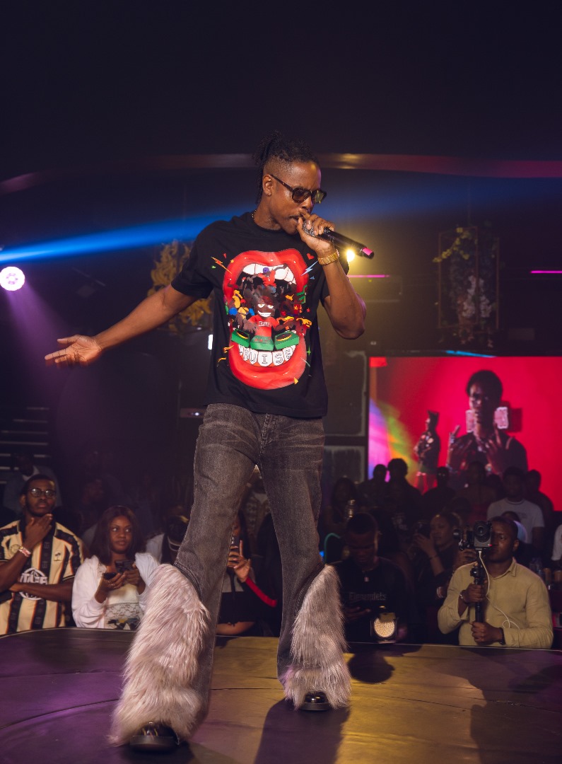 Ladipoe performing at the launch of Desperado and Cruise Gang's new streetwear collection