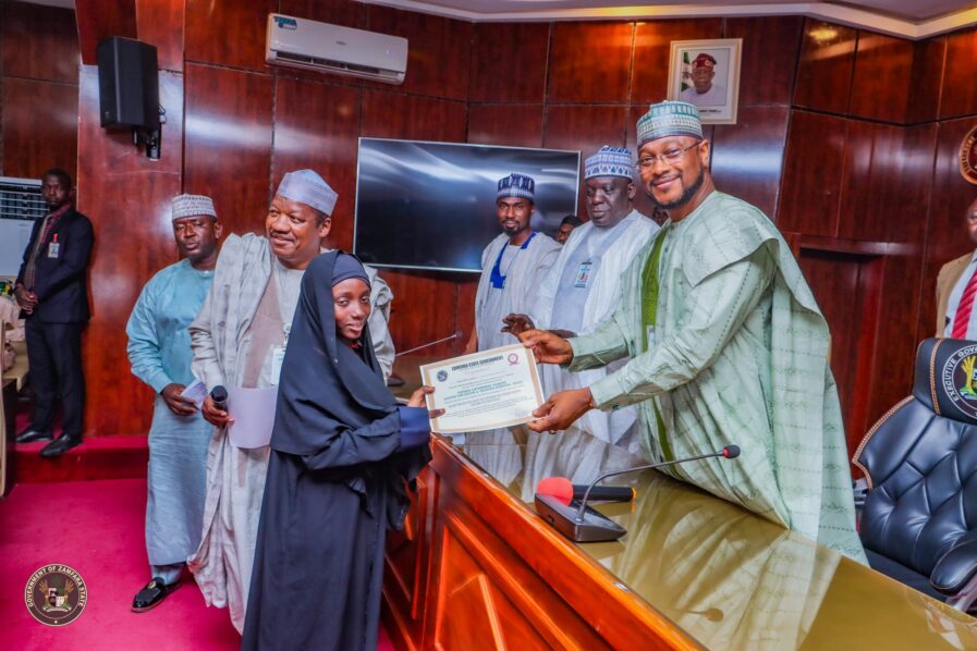 Governor Dauda Lawal has awarded full scholarships to 30 gifted Zamfara students and recommitted to education reforms, including the renovation of 300 schools across the state.