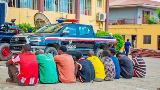 The NSCDC parades nine individuals for vandalism in Abuja