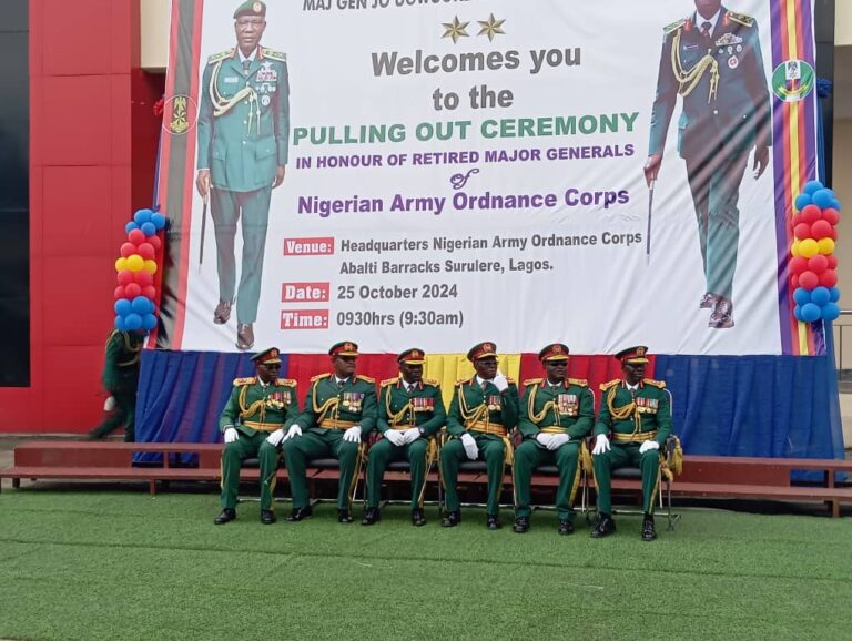 The Nigerian Army Ordinance Corps (NAOC) on Friday pulled out five retired Major Generals in Lagos