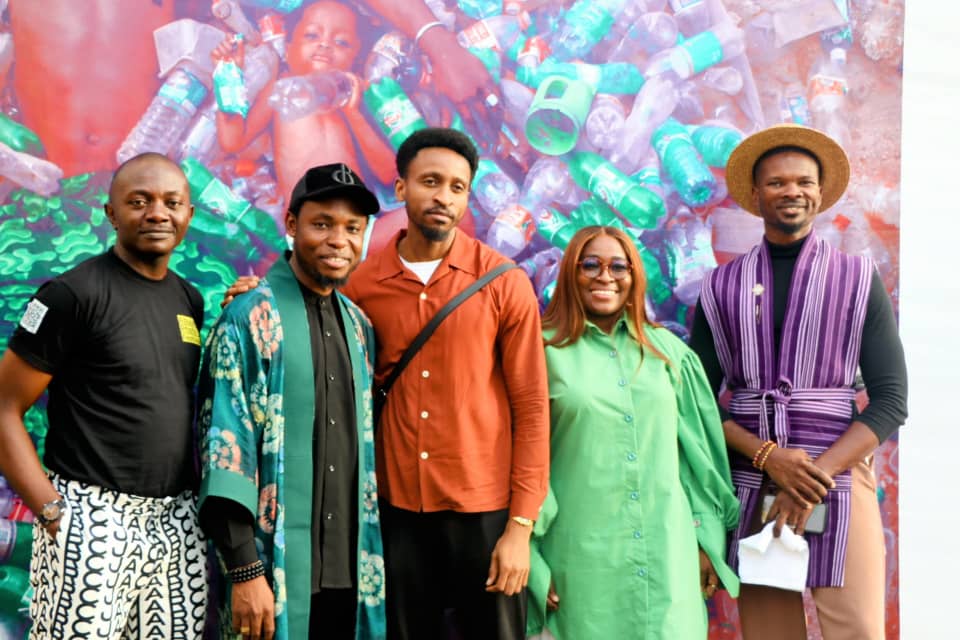 Founder,Abuja Photo Festival, Osaze Efe(left), Photographer of the former President, Bayo Omoboriowo; Photographer/Art Director, New York, Obinna Obioma; Head of Operations, Abuja Photo Festival, Judith Efe and African Creative/Entrepreneur Onye Ubanatu during the 2024 Abuja Photofestival "Rhythm of Resilience”.