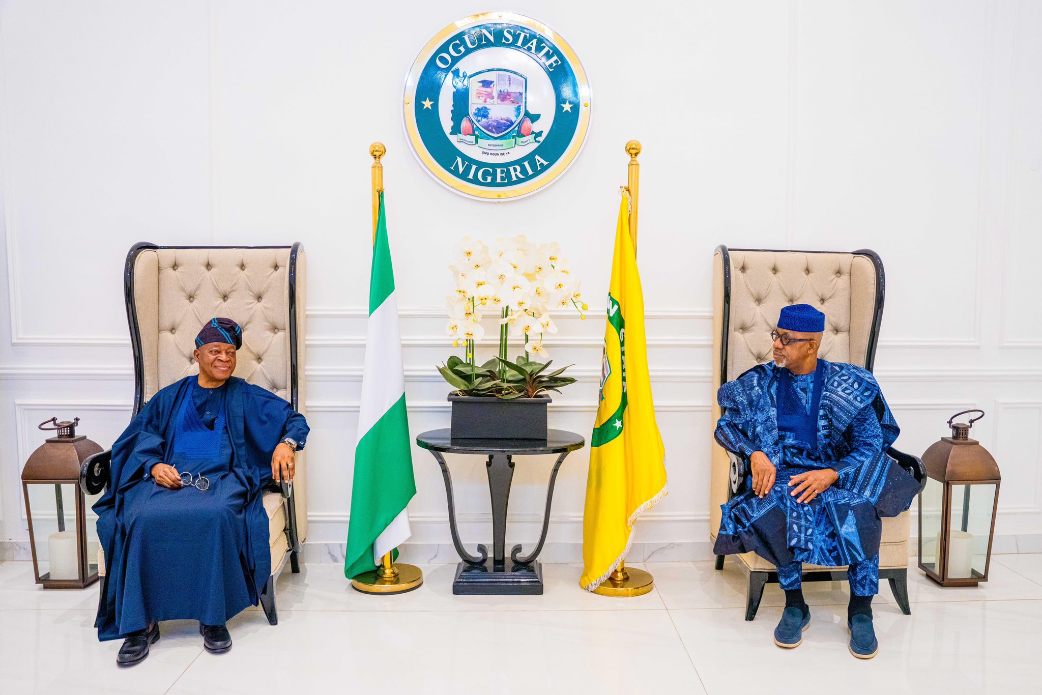 The Minister of Marine and Blue Economy, Alhaji Adegboyega Oyetola (left), on Friday performed the groundbreaking ceremony of the Gateway Inland Dry Port, saying it will make Nigeria a logistics hub