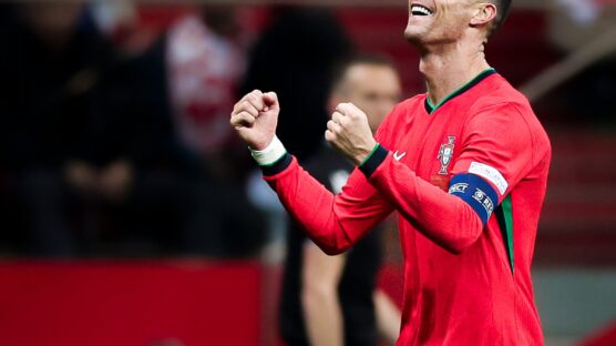 Cristiano Ronaldo celebrates after scoring to help Portugal beat Poland 3-1 for their third straight Nations League win