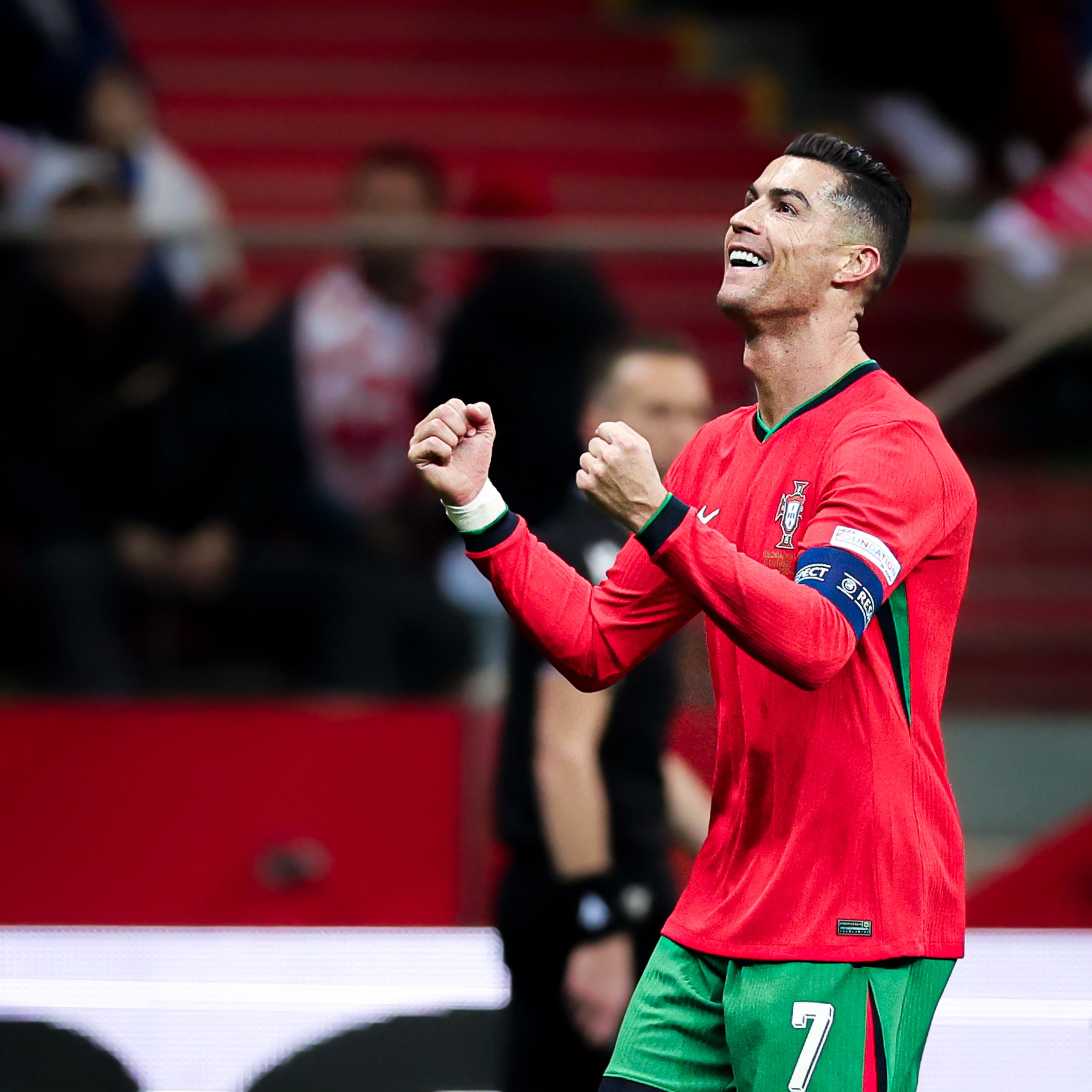 Cristiano Ronaldo celebrates after scoring to help Portugal beat Poland 3-1 for their third straight Nations League win