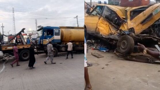 Two people have died in a multiple-vehicle crash at the Second Rainbow Bus Stop along the Oshodi-Apapa Expressway in Lagos