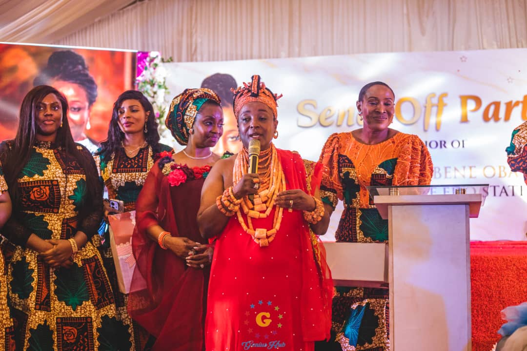 The First Lady of Edo State, Dr. Betsy Bene Obaseki, was honoured with a grand send-off party on Wednesday, marking the end of her eight years of service. 