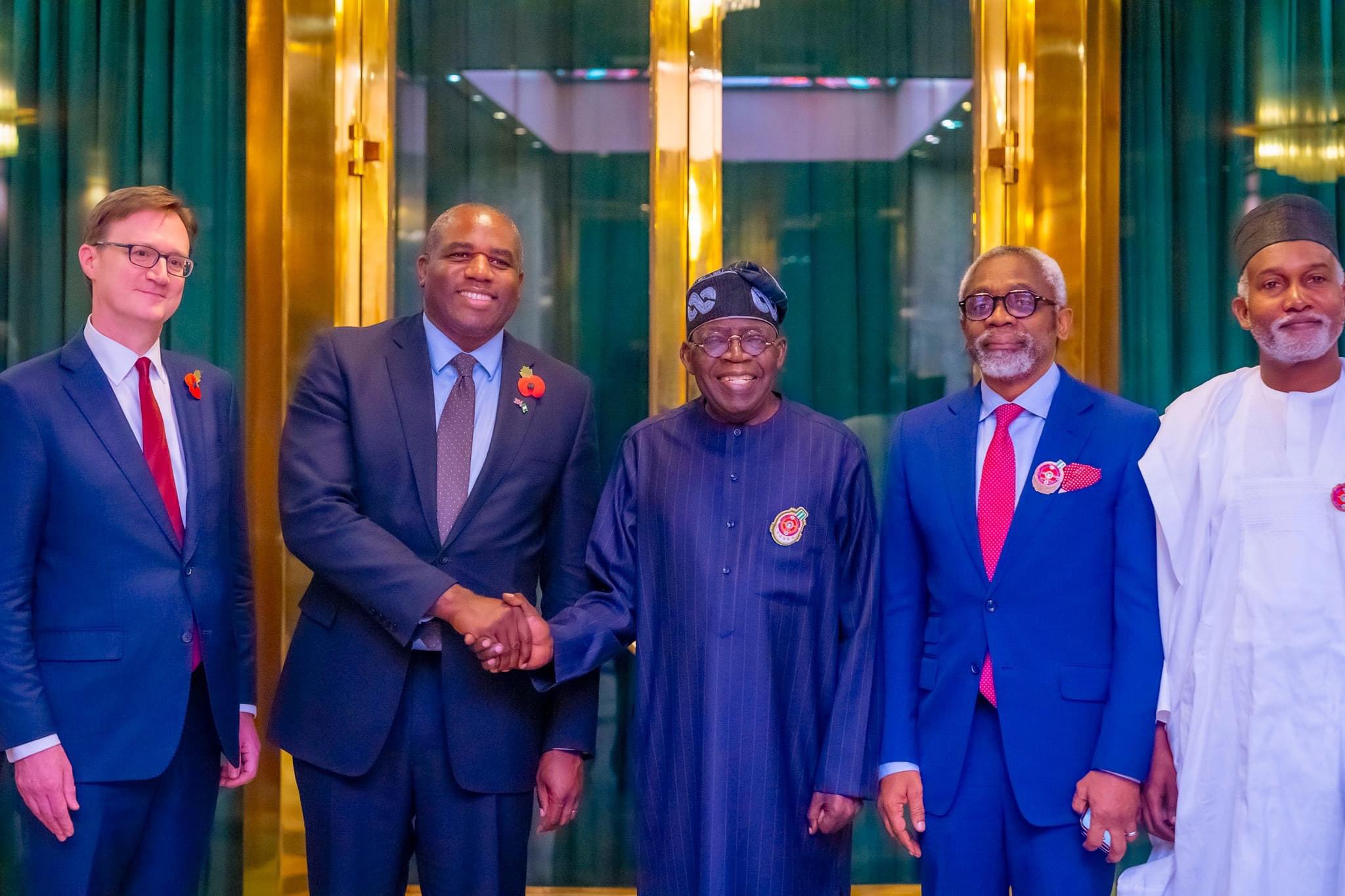 President Bola Tinubu receives the UK
Secretary of State for Foreign, Commonwealth and Development Affairs, David Lammy