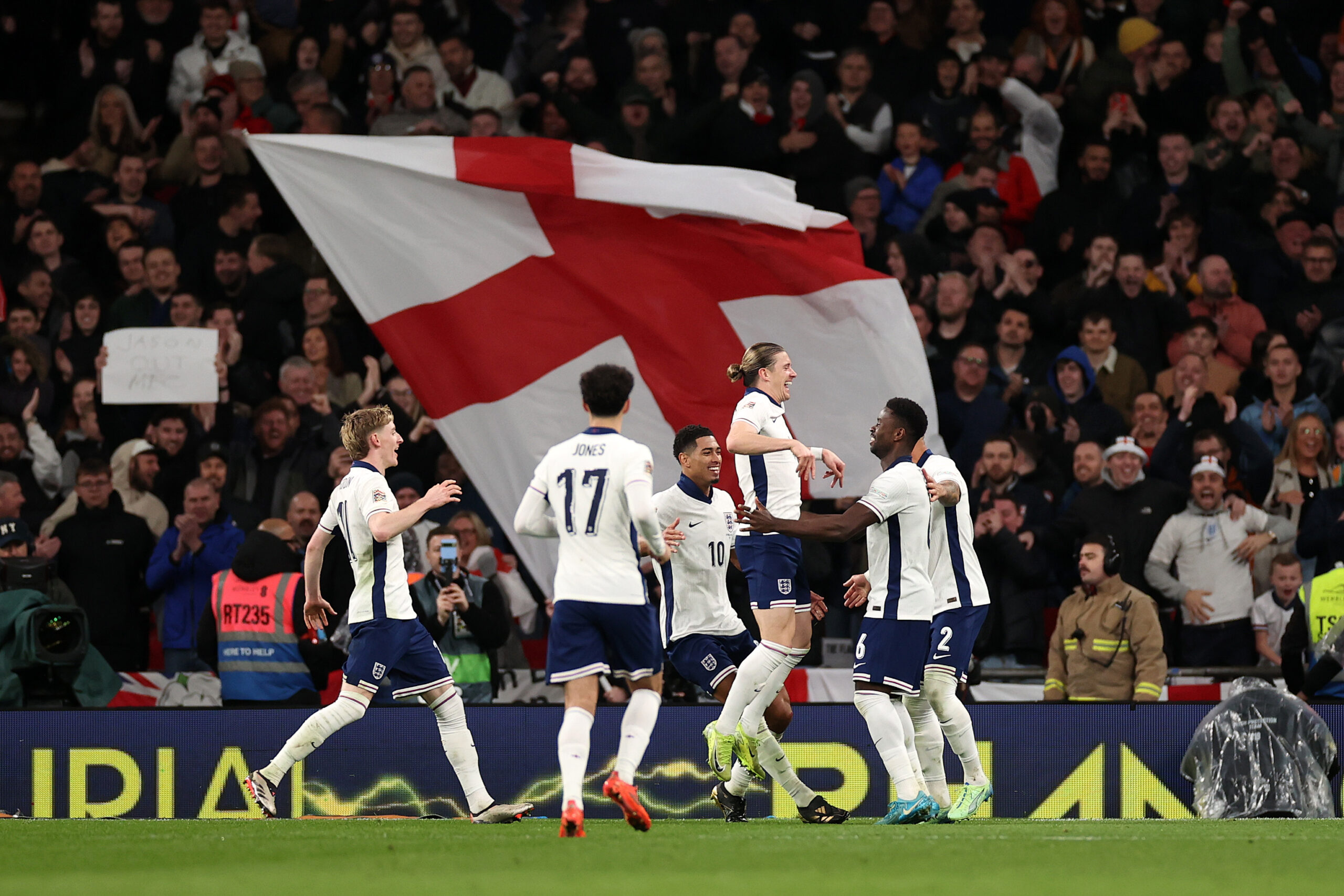 England have routed 10-man Republic of Ireland 5-0 to earn promotion to the Nations League top flight in Lee Carsley's farewell