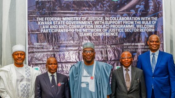 The Minister of Justice and Attorney General of the Federation (AGF), Lateef Fagbemi (SAN), and his team at the opening ceremony of the Justice Sector Reform Teams' Conference in Ilorin, Kwara State