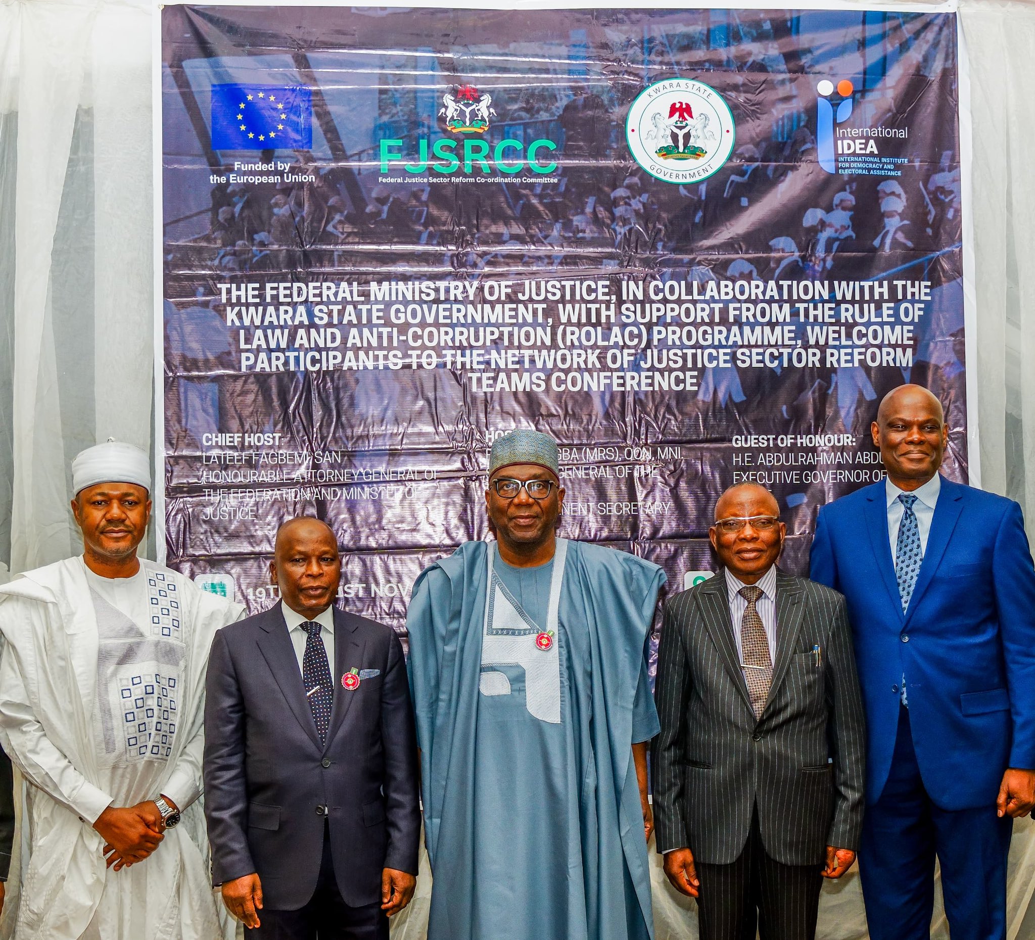 The Minister of Justice and Attorney General of the Federation (AGF), Lateef Fagbemi (SAN), and his team at the opening ceremony of the Justice Sector Reform Teams' Conference in Ilorin, Kwara State 