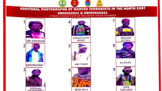 The Defence Headquarters (DHQ) has declared nine additional terrorists wanted, in connection with the rise of a new terror group in Nigeria