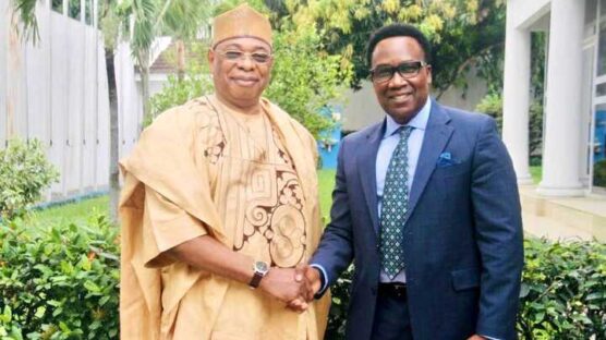 Left to Right: Dr. Paul Adalikwu, Secretary General of the Maritime Organization of West and Central Africa (MOWCA), and Prof. Charles Anosike, the Director General and Chief Executive Officer of NiMet, at MOWCA’s headquarters in Abidjan, Côte d'Ivoire, on Thursday, 5th December 2024, where the two agencies agreed on joint action to improve the uptake of marine weather information for the safety of maritime operations in member states.