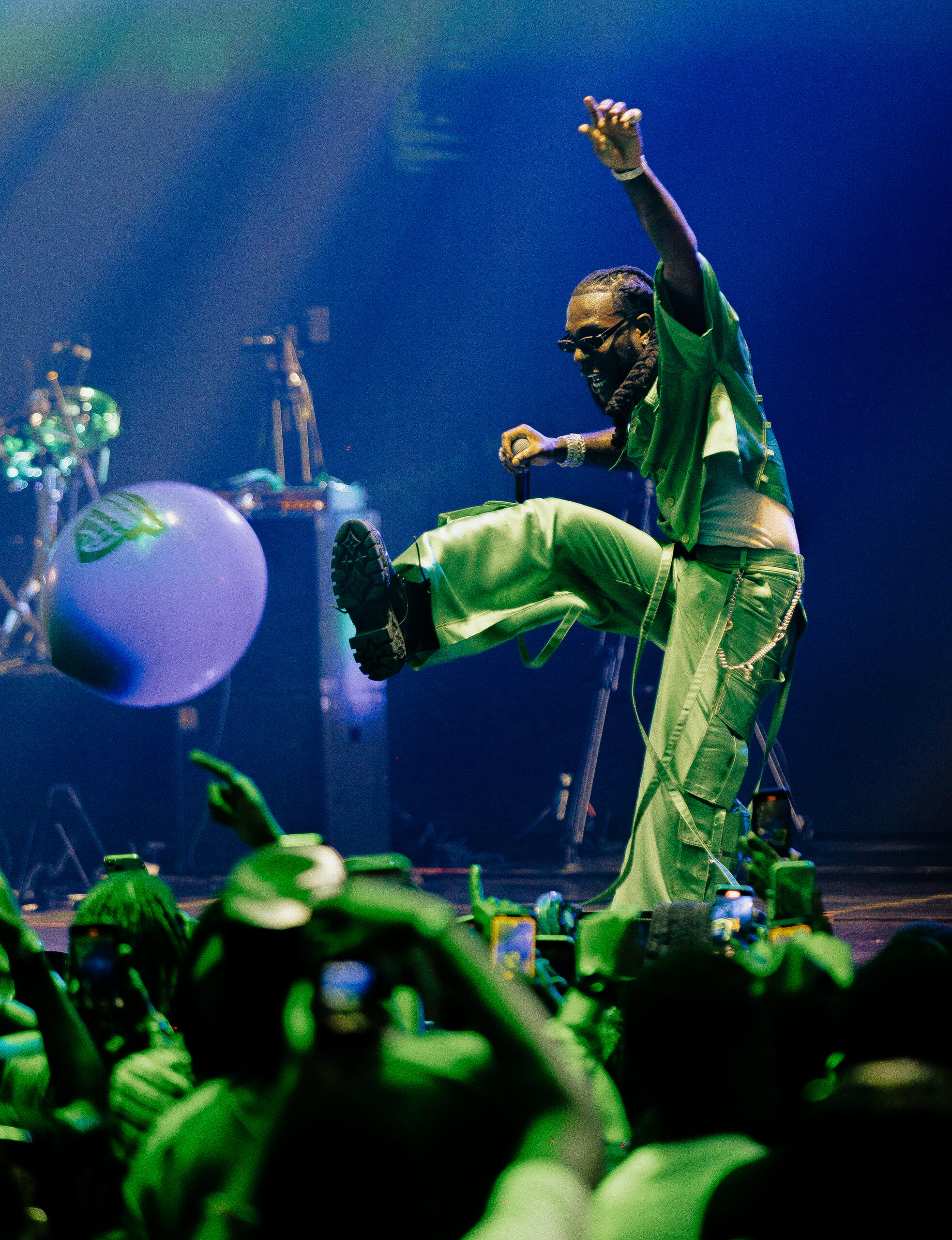 Burna Boy in action during his performance at Flytime Fest, Lagos 2024