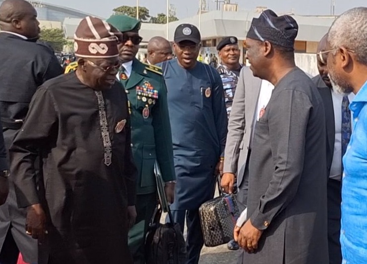 President Bola Ahmed Tinubu has departed Lagos for Accra, Ghana to attend the inauguration of President-elect John Dramani Mahama