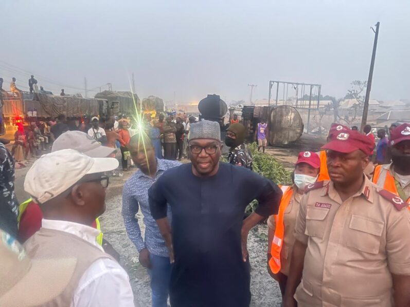 NGF Chairman Abdulrahman Abdulrazaq visits Niger State, offering condolences to Governor Umar Bago and victims of the tragic tanker explosion.